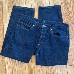 A.P.C. Men's Dark Indigo Straight Jeans 34